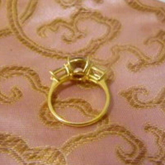 Absolute Round and Baguette Accent Engagement Ring Size 9 - Picture 2 of 5